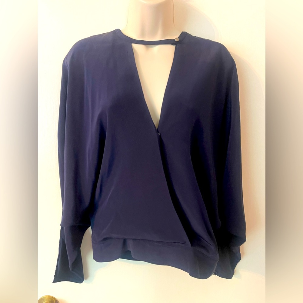 Maivet exclusively for Barney’s New York size 36 Navy blouse.